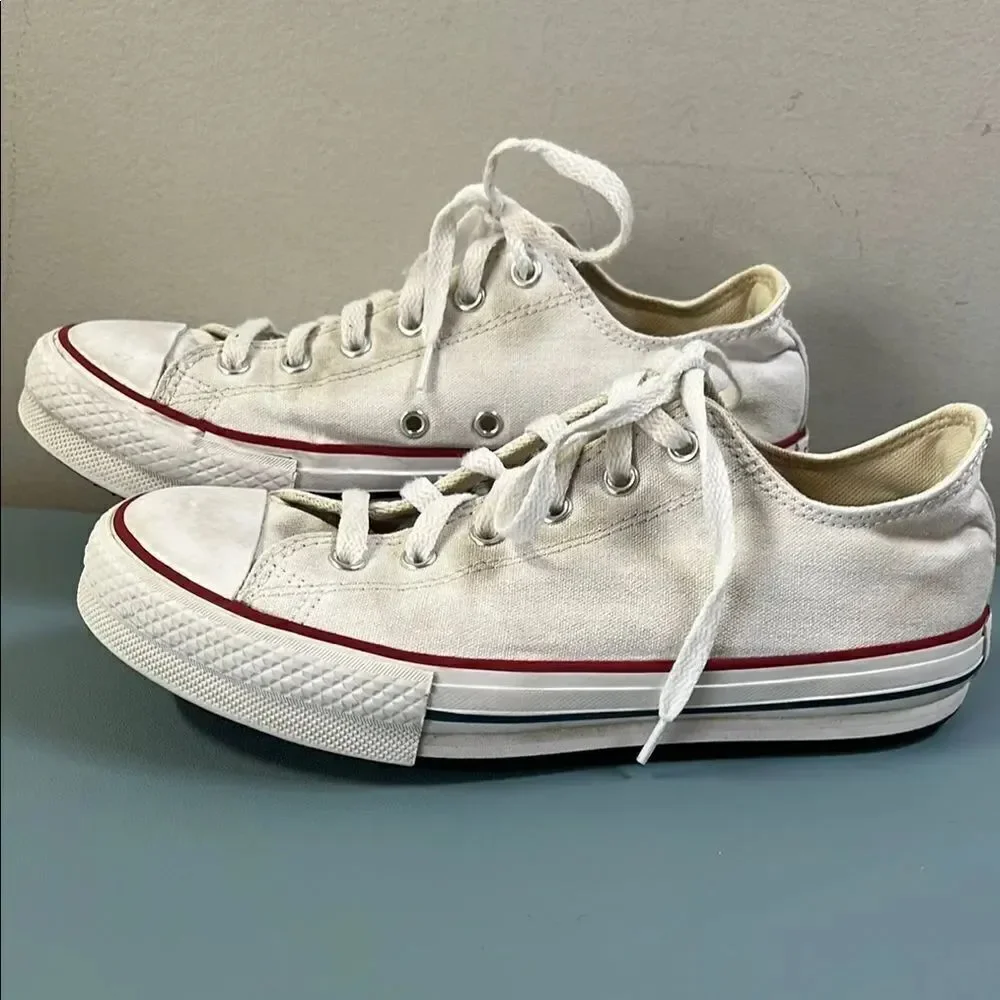 Classic White Converse Sneakers Junior 5 Women’s 6.5 Slightly Platform